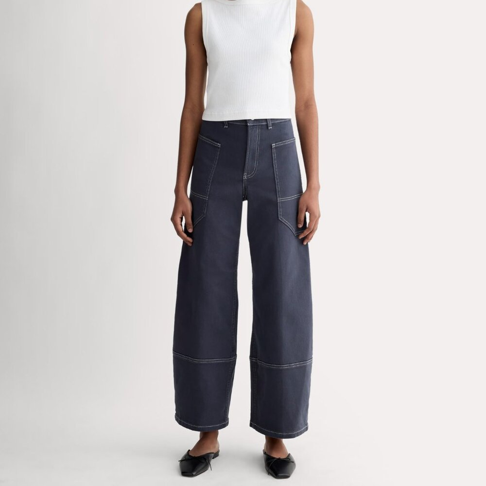 NWT Everlane Women's Utility Gardener Pant in Navy, Size 30, Cotton/Twill